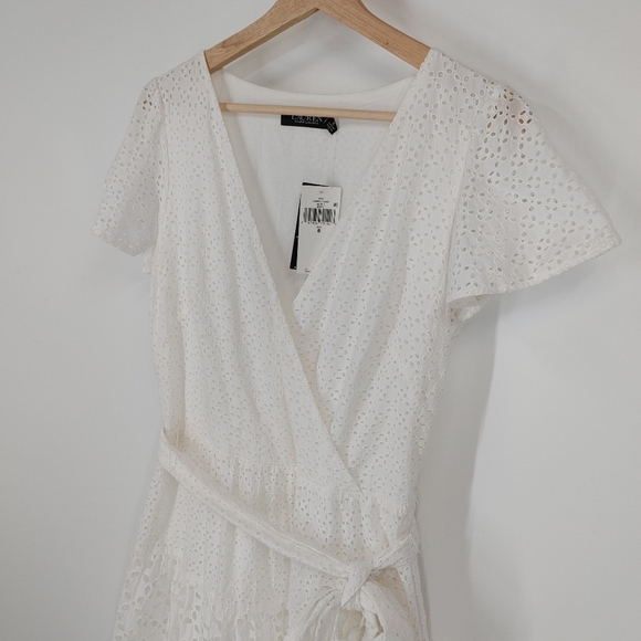 Ralph Lauren Cotton Eyelet Midi Dress - Picture 2 of 8